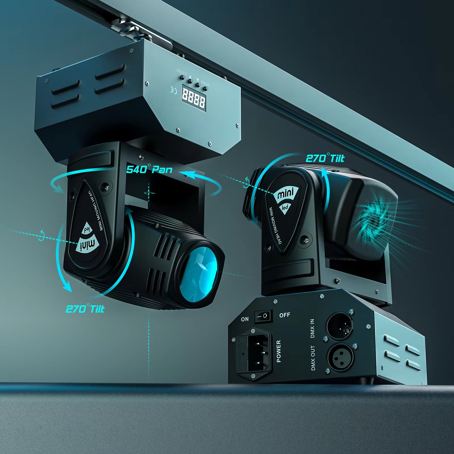Mini RGBW LED Moving Light DMX512 SOUND ACTIVATED