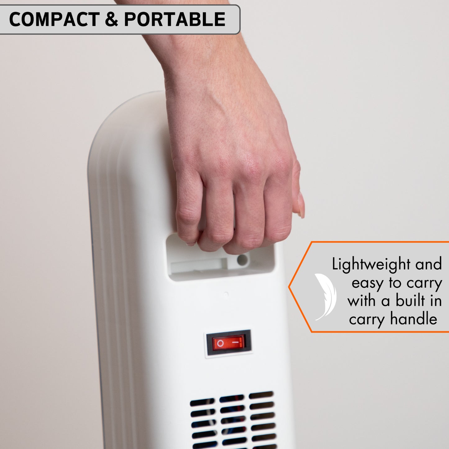 Electric Heater Energy Efficient, Ceramic Tower Fan, Silent, by Nuovva