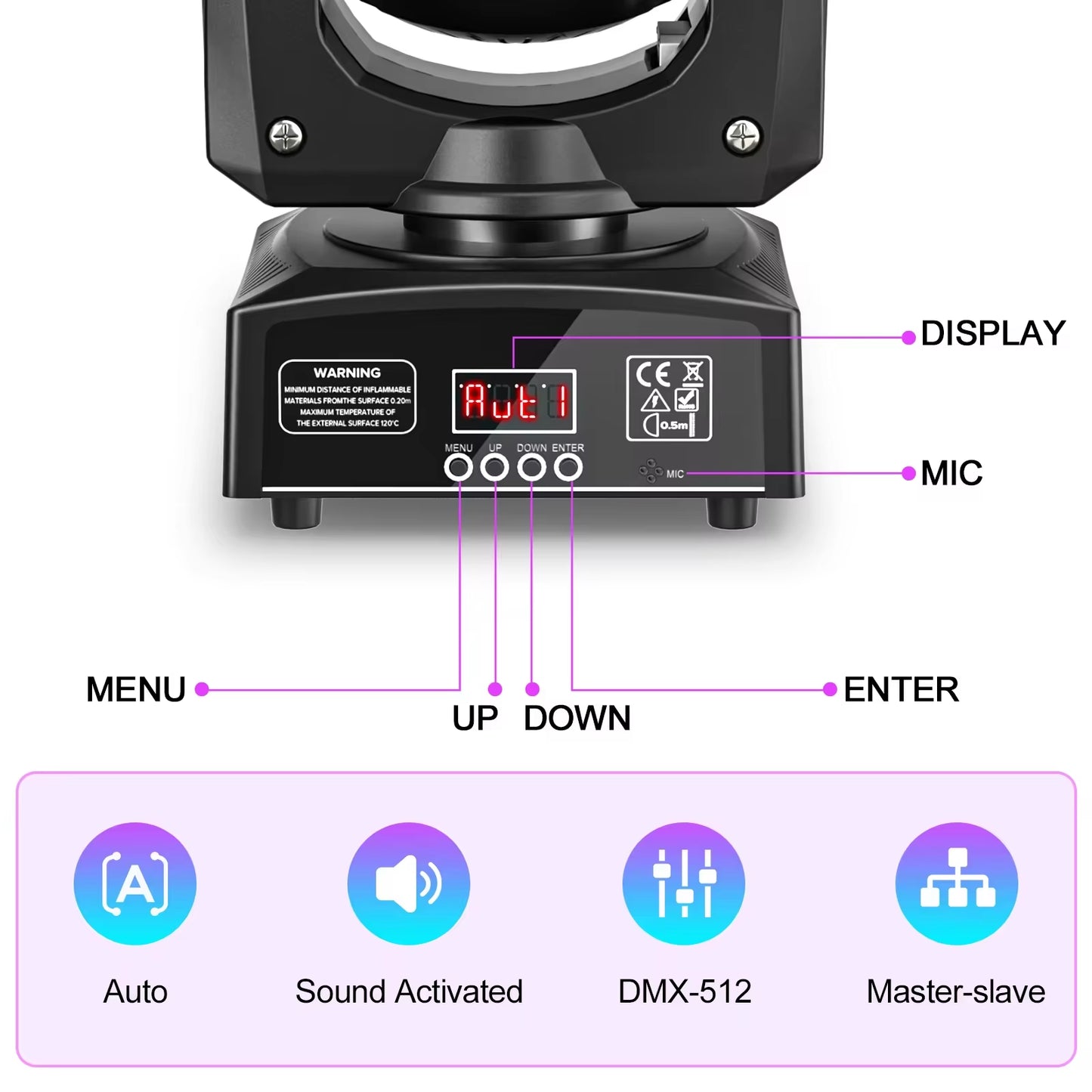Moving RGB Head Lights DMX 512